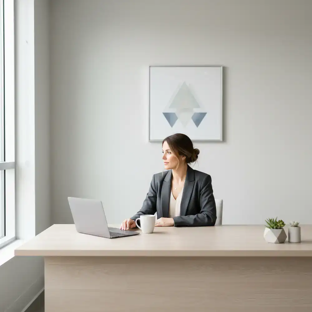 Environmental portrait showing subject in their workspace