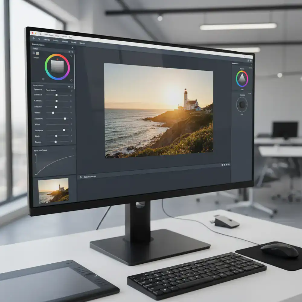 Editing software interface showing color grading adjustments